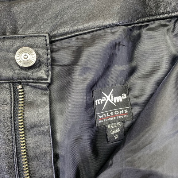 Vintage Maxima Wilsons Leather Pants Womens Size 12 Black Bootcut High Waist - Picture 4 of 13